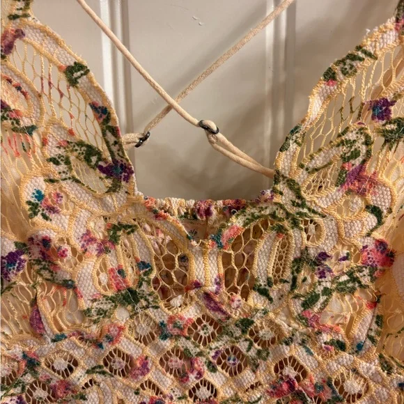 Free People Adella Slip Dress Pink Floral Lace Size S - Picture 13 of 13
